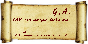 Günszberger Arianna névjegykártya